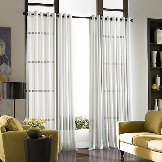 Alternate image 1 for Curtainworks© Soho Voile 95-Inch Grommet Window Curtain Panel in Winter White