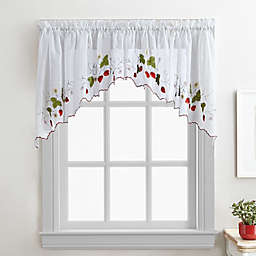 Strawberry Garden Tailored Swag Valance in Red