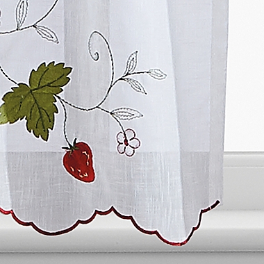 Curtainworks Strawberry Garden Tailored Window Curtain Tier Pair in Red. View a larger version of this product image.