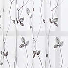 Alternate image 4 for Curtainworks Botanical Embroidery 84-Inch Rod Pocket Window Curtain Panels in Grey (Set of 2)