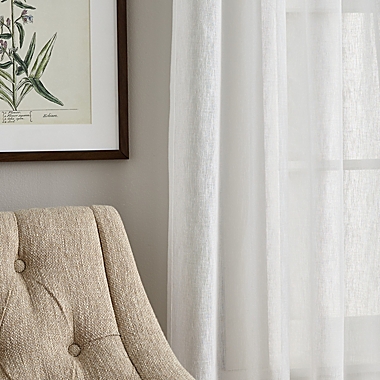 Pandora 84-Inch Sheer Window Curtain Panels in White (Set of 2). View a larger version of this product image.