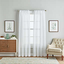 Pandora 63-Inch Sheer Window Curtain Panels in White (Set of 2)