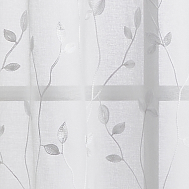 Curtainworks Botanical Embroidery 84-Inch Rod Pocket Window Curtain Panels in White (Set of 2). View a larger version of this product image.
