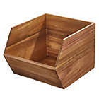 Alternate image 4 for Squared Away&trade; Acacia Wood Open-Front Geometric Storage Bin
