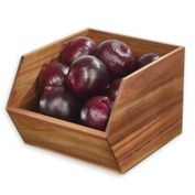 Squared Away&trade; Acacia Wood Open-Front Geometric Storage Bin
