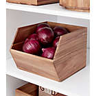 Alternate image 1 for Squared Away&trade; Acacia Wood Open-Front Geometric Storage Bin