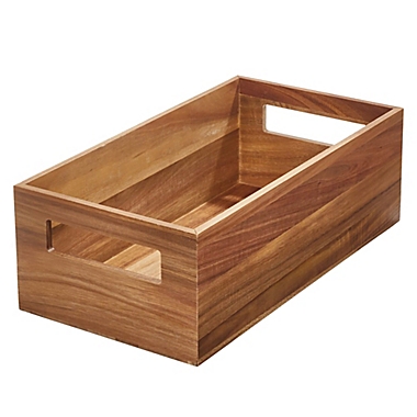 Squared Away&trade; Large Acacia Wood Storage Bin with Handles. View a larger version of this product image.