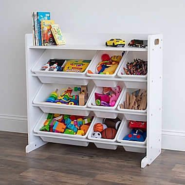 Humble Crew&reg; Cambridge 9-Bin Organizer with Shelf in White. View a larger version of this product image.