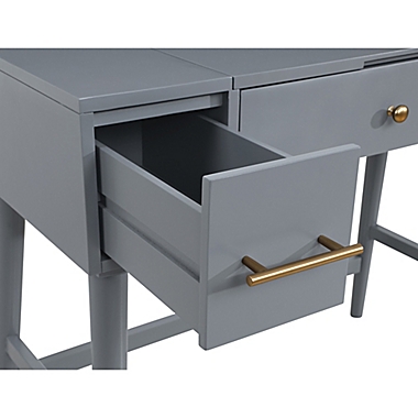 Studio 3B&trade; Vanity and Stool Set in Dark Grey. View a larger version of this product image.