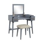 Alternate image 5 for Studio 3B&trade; Vanity and Stool Set in Dark Grey