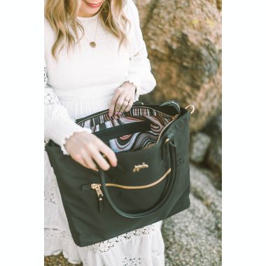 JuJuBe&reg; ECO Tote Diaper Bag in Black. View a larger version of this product image.