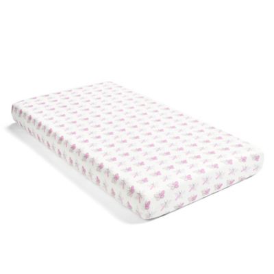 Hello Spud Organic Cotton Butterfly Fitted Crib Sheet in Pink