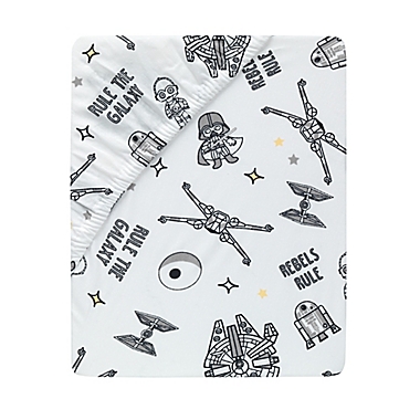 Lambs &amp; Ivy&reg; Star Wars Rebels Rule Cotton Fitted Crib Sheet in White. View a larger version of this product image.