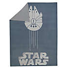 Alternate image 1 for Lambs &amp; Ivy&reg; Star Wars Millennium Falcon Knit Baby Blanket in Blue