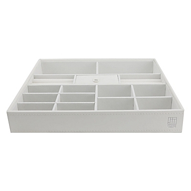 Squared Away&trade; 20-Compartment Stackable Jewelry Tray in Coconut Milk. View a larger version of this product image.
