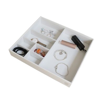 Squared Away&trade; 7-Compartment Stackable Jewelry Tray in Coconut Milk