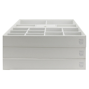 Squared Away&trade; Large Stackable Jewelry Trays in Coconut Milk (Set of 3). View a larger version of this product image.