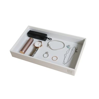 Squared Away&trade; Small Stackable Jewelry Trays in Coconut Milk (Set of 3). View a larger version of this product image.