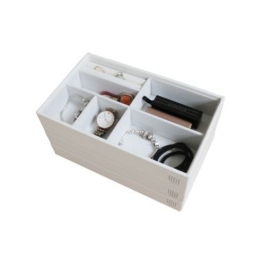 Squared Away&trade; Small Stackable Jewelry Trays in Coconut Milk (Set of 3). View a larger version of this product image.