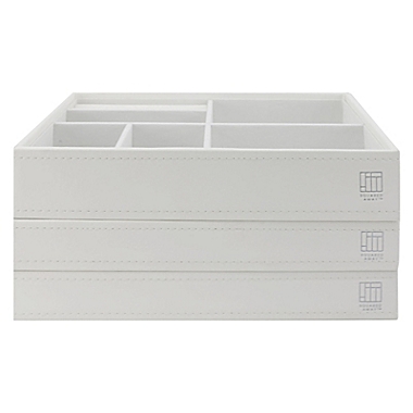 Squared Away&trade; Small Stackable Jewelry Trays in Coconut Milk (Set of 3). View a larger version of this product image.