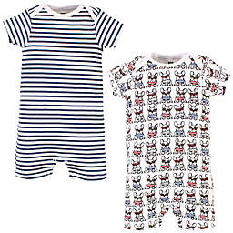 Hudson Baby® Size 0-3M 2-Pack French Dog Short Sleeve Rompers