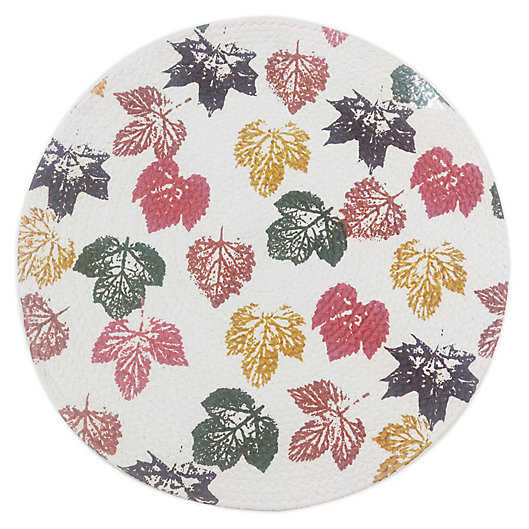 Alternate image 1 for Stamped Leaf Braided Round Placemat