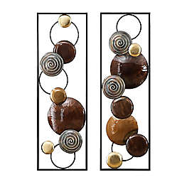 Abstract Metal Art Panels 11.8-Inch x 36.02-Inch Wall Art (Set of 2)