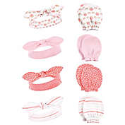Hudson Baby&reg; Size 0-6M 8-Piece Cupcake Headband and Scratch Mitten Set in Pink