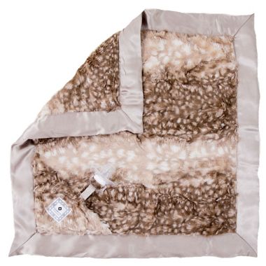 Zalamoon Plush Luxie Pocket Blanket with Pocket Holder for Pacifier or Toy in Fawn. View a larger version of this product image.
