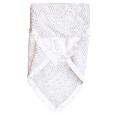 Zalamoon Strollet Plush Blanket with Designated Satin Trim Corner in Flake. View a larger version of this product image.