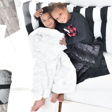 Zalamoon Strollet Plush Blanket with Designated Satin Trim Corner. View a larger version of this product image.