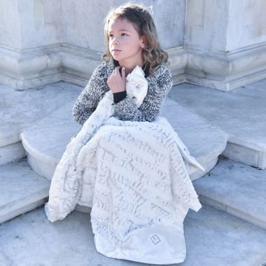 Zalamoon Strollet Plush Blanket with Designated Satin Trim Corner. View a larger version of this product image.