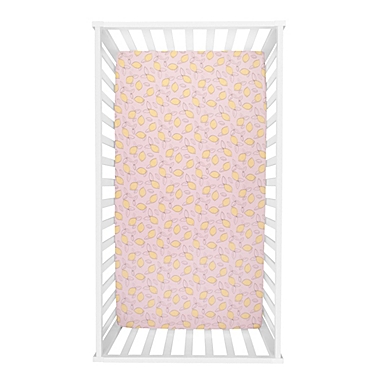 Trend Lab&reg; Lemon Floral 4-Piece Crib Bedding Set in Pink. View a larger version of this product image.