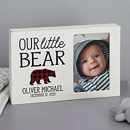 Buffalo Plaid Personalized Whitewashed Offset Box Baby Picture Frame