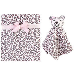 Hudson Baby® 2-Piece Leopard Plush Security Blanket Set in Grey