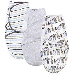 Hudson Baby® 3-Pack Royal Quilted Cotton Swaddle Wraps in Grey