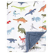 Hudson Baby&reg; Dino Plush Baby Blanket with Sherpa Back in Blue<br />