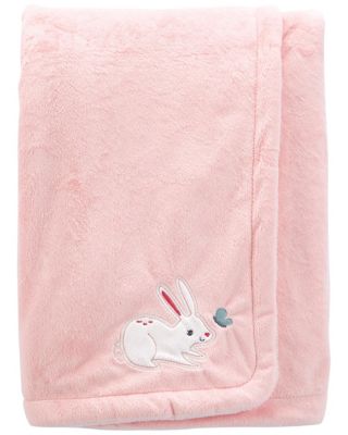 carter&#39;s&reg; Toddler Bunny Fuzzy Plush Velboa Blanket in Light Pink