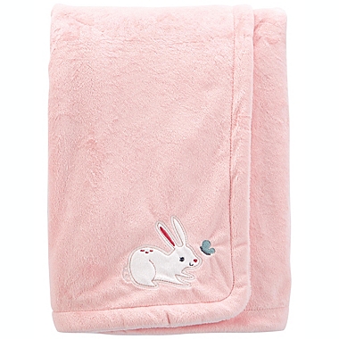 carter&#39;s&reg; Toddler Bunny Fuzzy Plush Velboa Blanket in Light Pink. View a larger version of this product image.