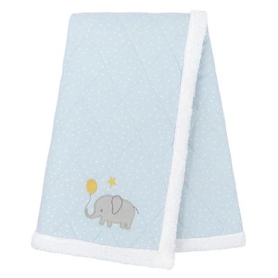 Living Textiles Mason Elephant Cotton Stroller Blanket in Grey/Blue