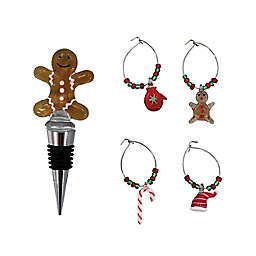 Willow Street Designs by dei 5-Piece Gingerbread Bottle Stopper and Wine Charms Set