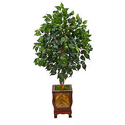 Nearly Natural 46-Inch Ficus Tree in Decorative Planter