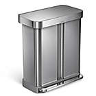 Alternate image 0 for simplehuman&reg; Dual Compartment Rectangular 58-Liter Step Trash Can in Brushed Stainless Steel