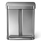 Alternate image 8 for simplehuman&reg; Dual Compartment Rectangular 58-Liter Step Trash Can in Brushed Stainless Steel