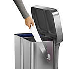 Alternate image 3 for simplehuman&reg; Dual Compartment Rectangular 58-Liter Step Trash Can in Brushed Stainless Steel
