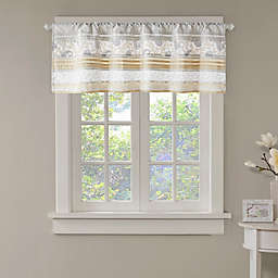 Madison Park Dawn Printed and Pieced Rod Pocket Valance in Yellow