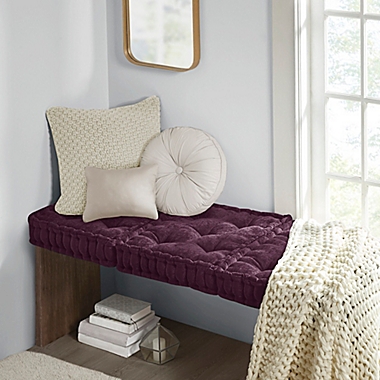 Intelligent Design&trade; Azza Square Floor Cushion in Plum. View a larger version of this product image.