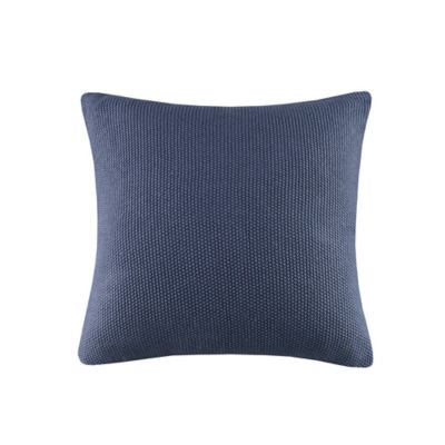 INK+IVY II Bree Knit Square Throw Pillow Cover in Blue
