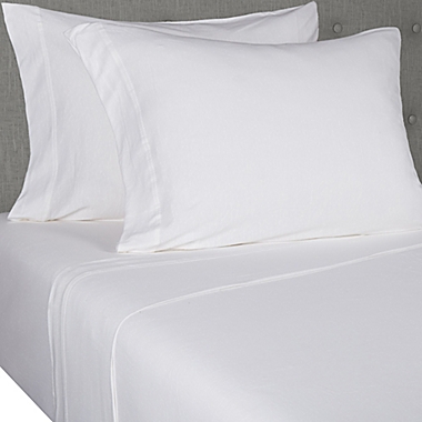 Simply Essential&trade; Jersey Queen Sheet Set in White. View a larger version of this product image.