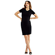 A Pea in the Pod&reg; Extra Small Pocket Tee Maternity Shirt Dress in Black